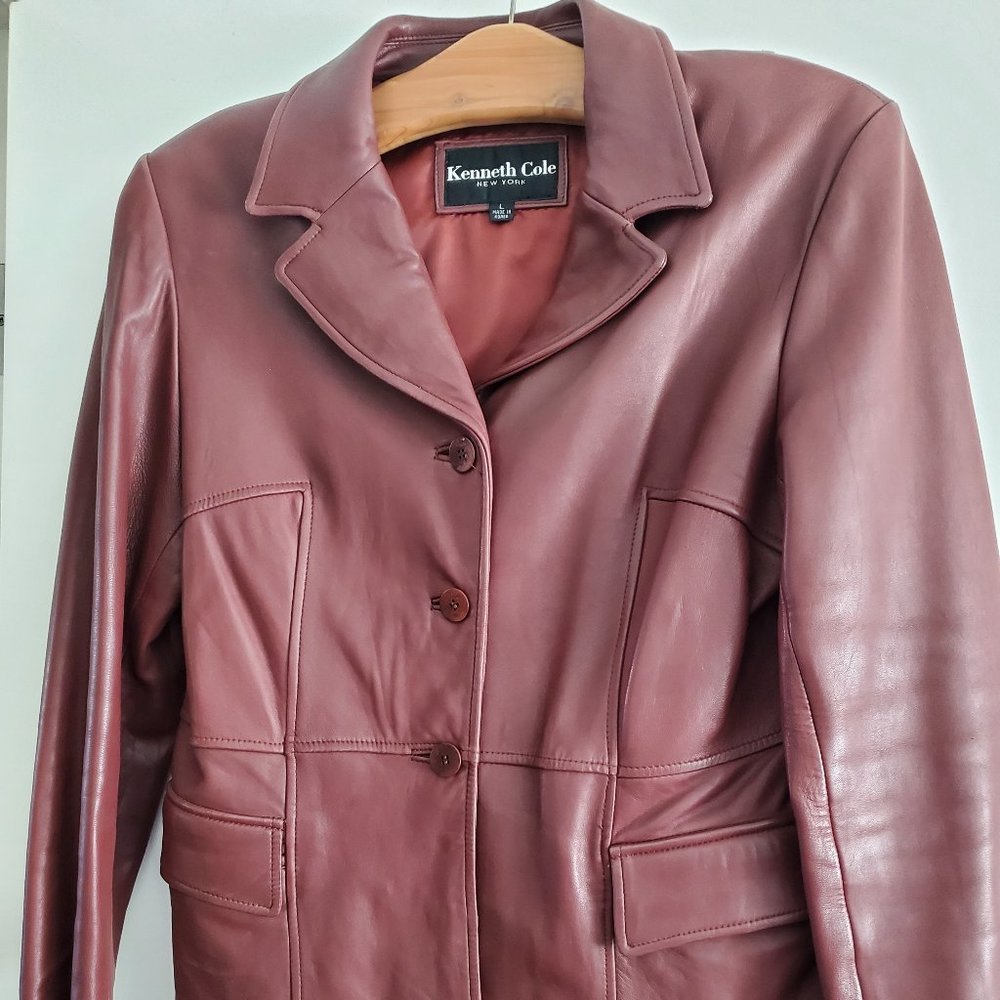 Kenneth Cole Leather Jacket Size L